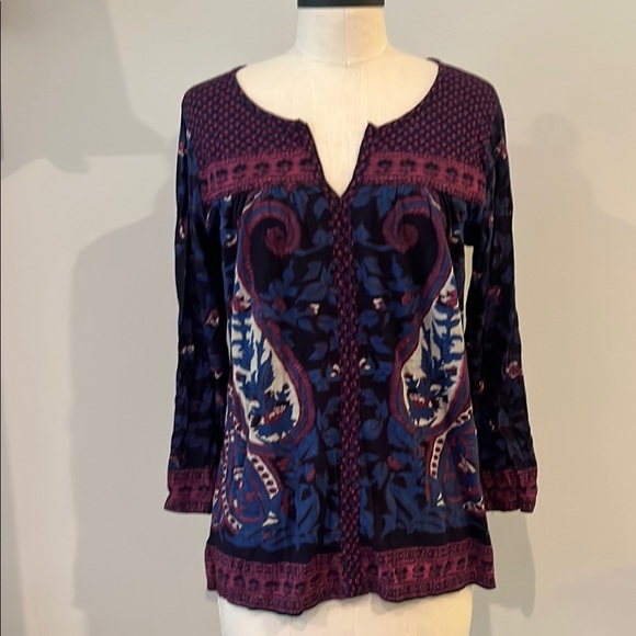 Lucky Brand Tops - Lucky Brand 3/4 Sleeve Blouse purple paisley M